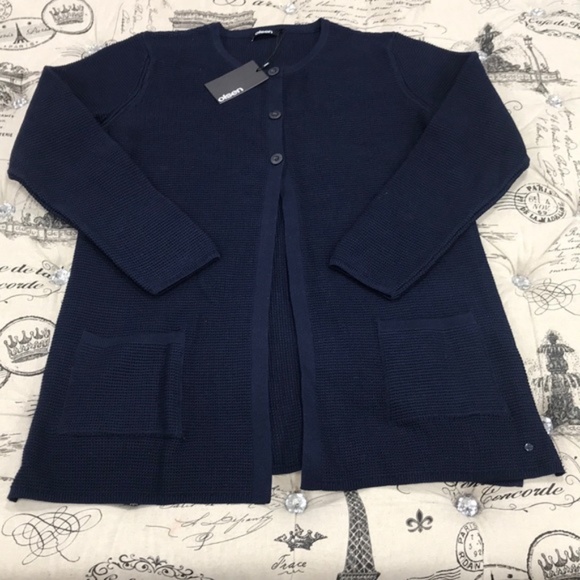 OLSEN Ribbed Cardigan with Front Pockets - Picture 3 of 5